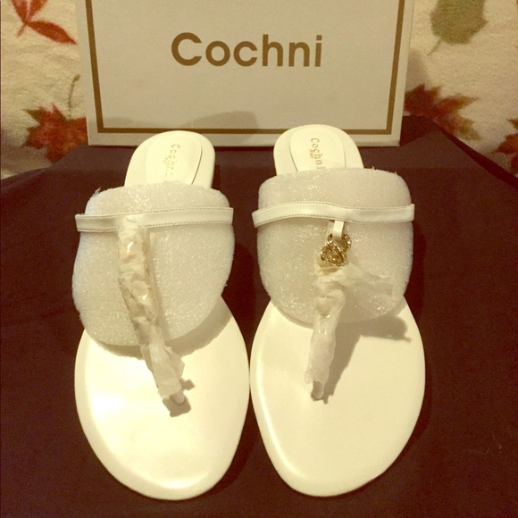 white dressy flip flops